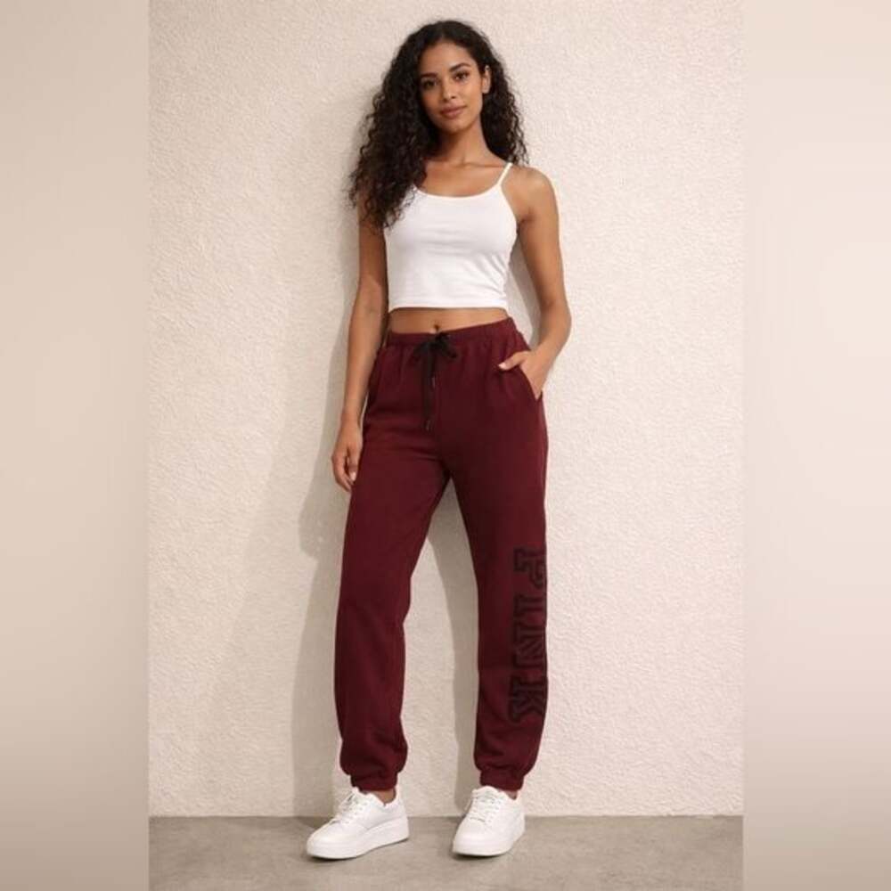 PINK BY VICTORIA SECRET SWEATPANTS /joggers burgundy, red size XS 1A